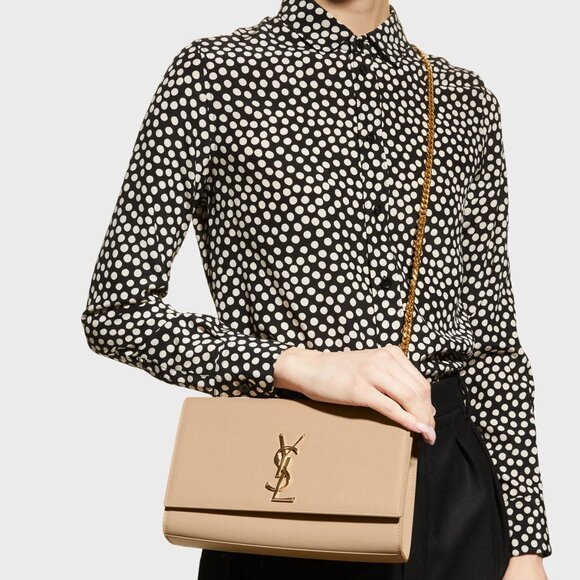 Saint Laurent YSL Monogram Kate Medium Crossbody Grained Leather Chain Bag - Picture 3 of 16